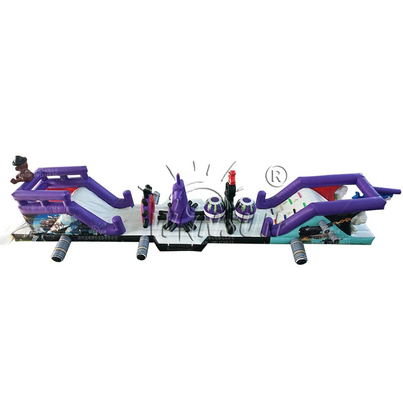 Pirate-Themed Inflatable Water Obstacle Course